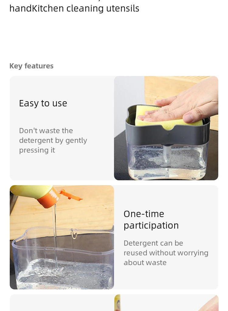 Kitchen Soap Dispenser with Sponge Holder