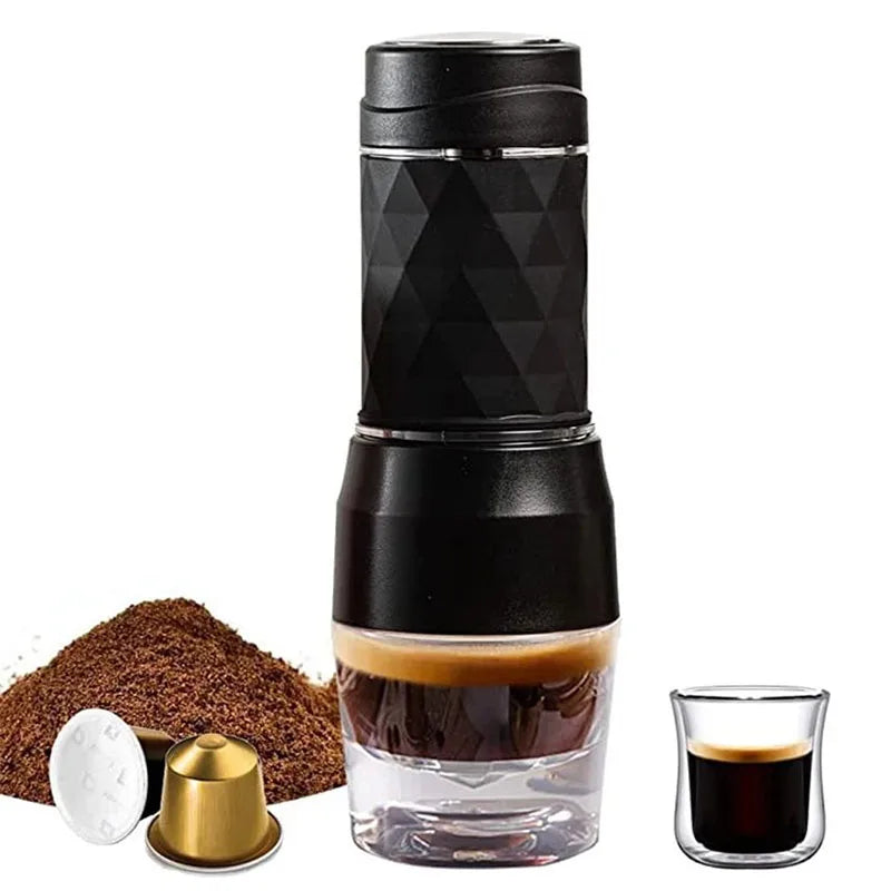 Portable Hand-Press Espresso Maker | Enjoy Hot & Cold Brew on the Move.