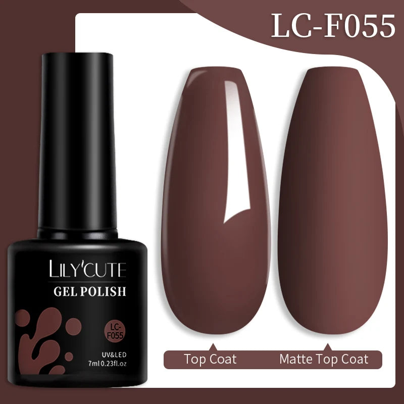 LILYCUTE Gel Nail Polish Set – 7ml Colorful UV Gel Varnish for Manicure | Long-Lasting Semi-Permanent Soak Off Nail Art Base & Top Coat