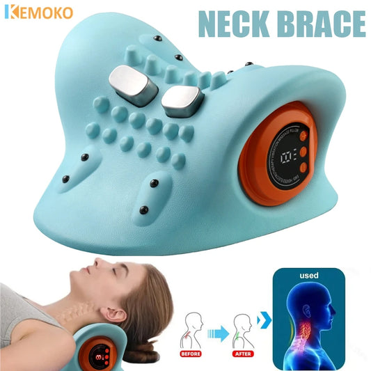 Electric Cervical Neck Massager Pillow – Spine Stretch, Shoulder Relaxation & Pain Relief Device