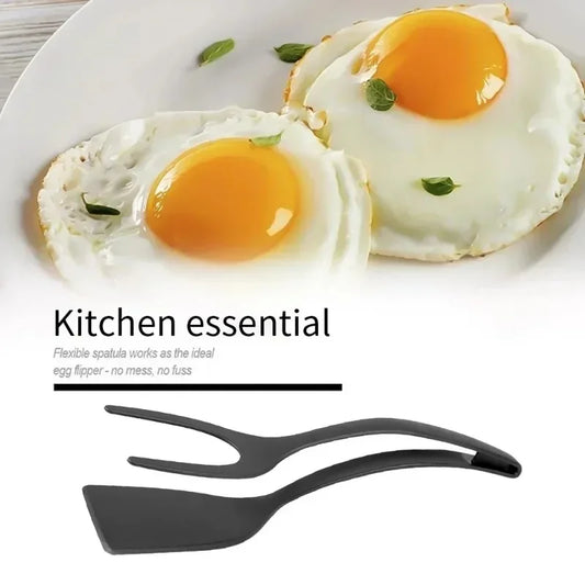2-in-1 Spatula Tongs – Flip Tongs for Eggs, Pancakes, Steak & Kitchen Cooking