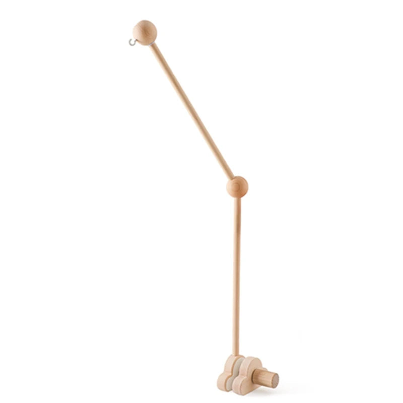 Baby Crib Mobile – Forest Animal Hanging Rattle Toy with Wooden Arm (0–12 Months)