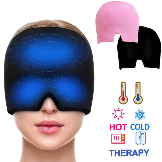 Migraine Relief Ice Headache Hat – Cold Therapy Cap & Eye Mask for Pain & Stress Relief