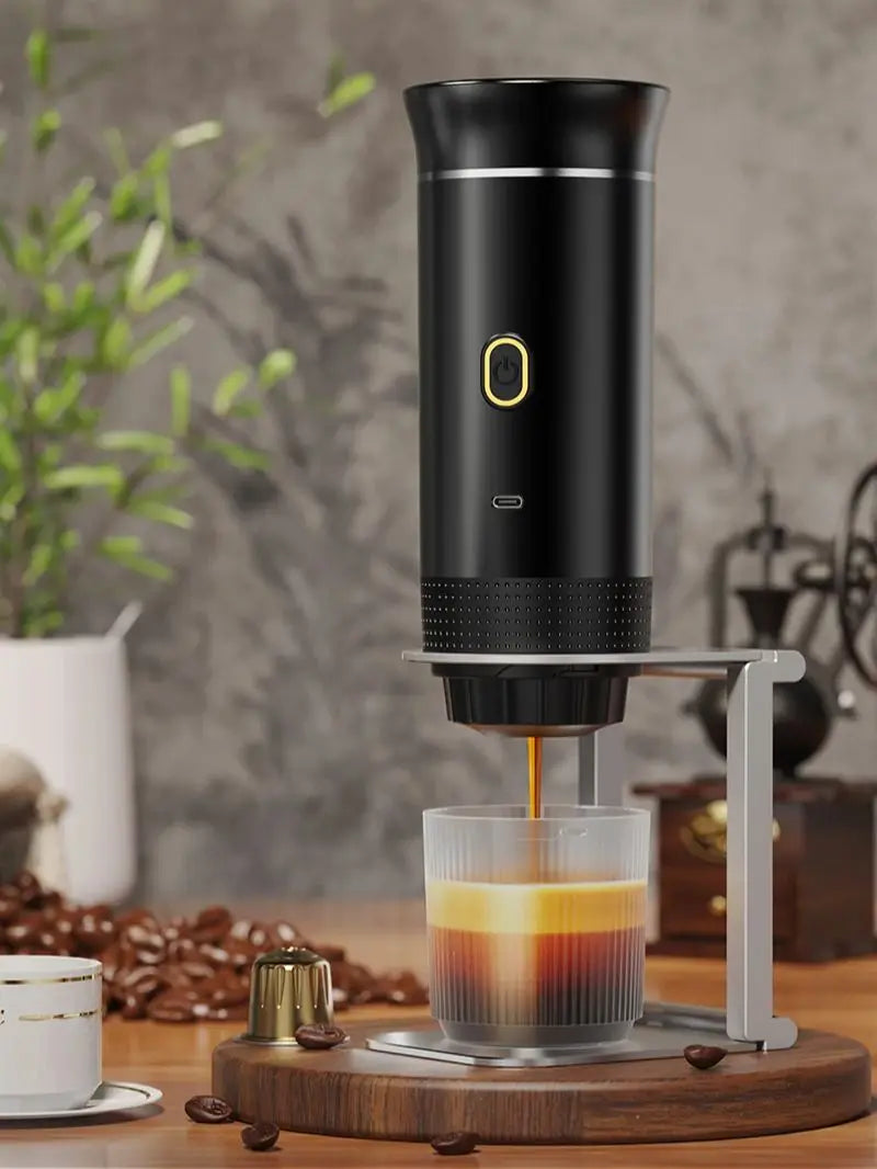 Portable Wireless Espresso Machine – 3-in-1 Travel Coffee Maker for Car, Camping & Home | Capsule & Ground Coffee Compatible