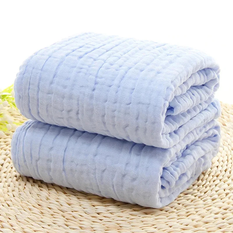 6-Layer Muslin Baby Bath Towel – 100% Cotton Swaddle & Receiving Blanket (105×105 cm)