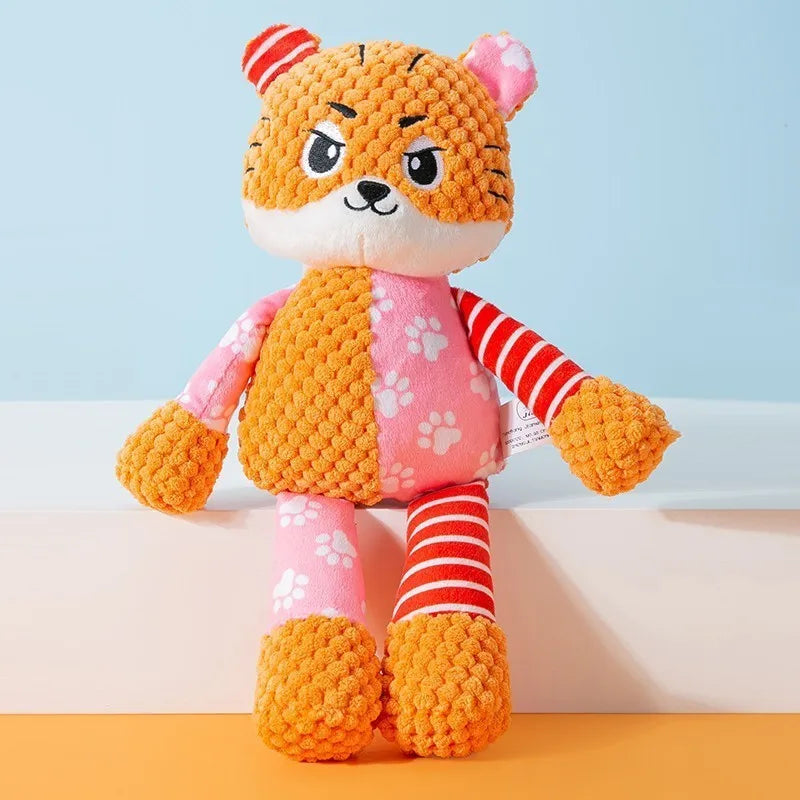 Squeaky Plush Dog Toy – Bite-Resistant, Interactive Chew Toy for Pets (Soft Fleece Animal Design)