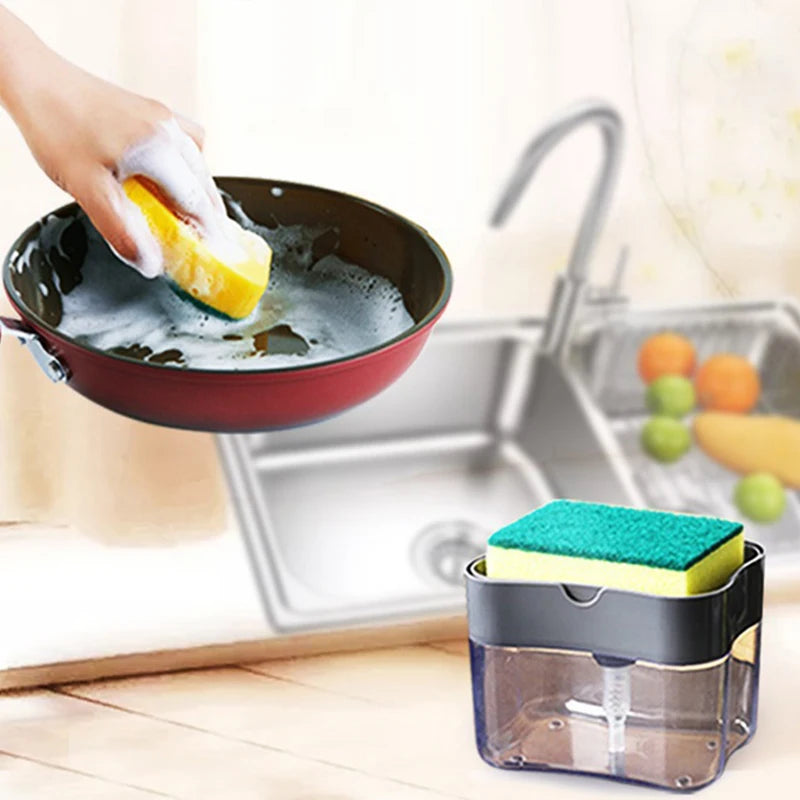 Kitchen Soap Dispenser with Sponge Holder