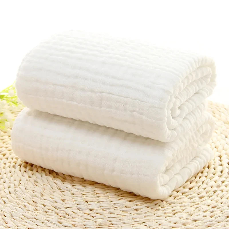 6-Layer Muslin Baby Bath Towel – 100% Cotton Swaddle & Receiving Blanket (105×105 cm)