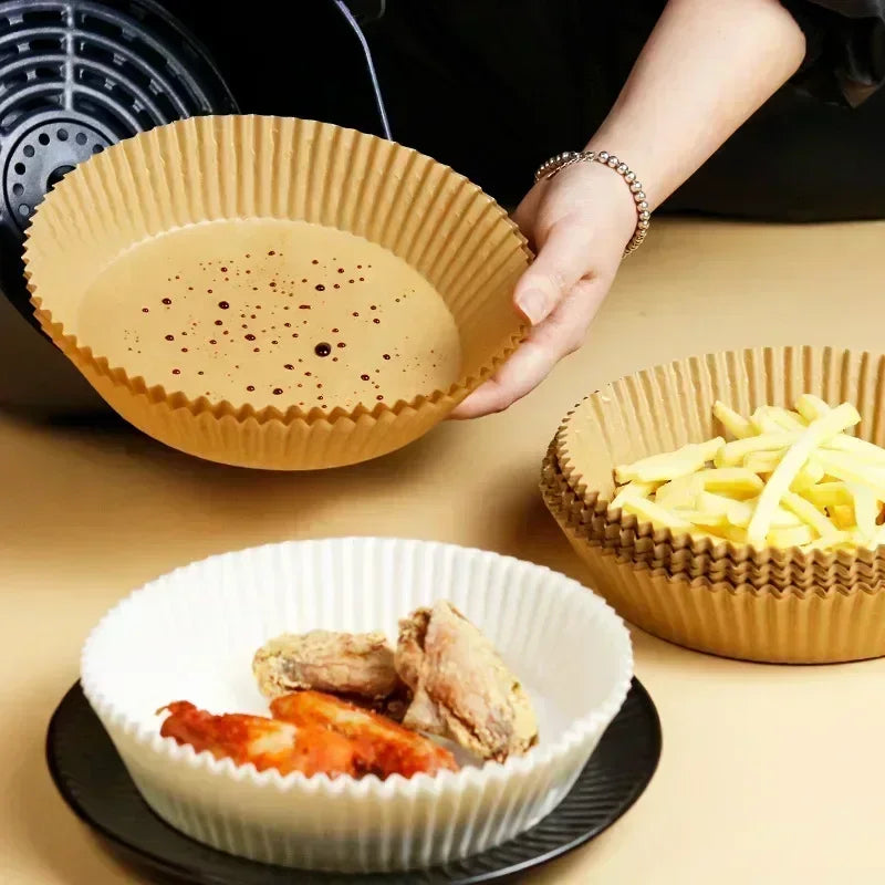 Disposable Air Fryer Paper Liners – Non-Stick, Oil-Absorbing Baking Sheets