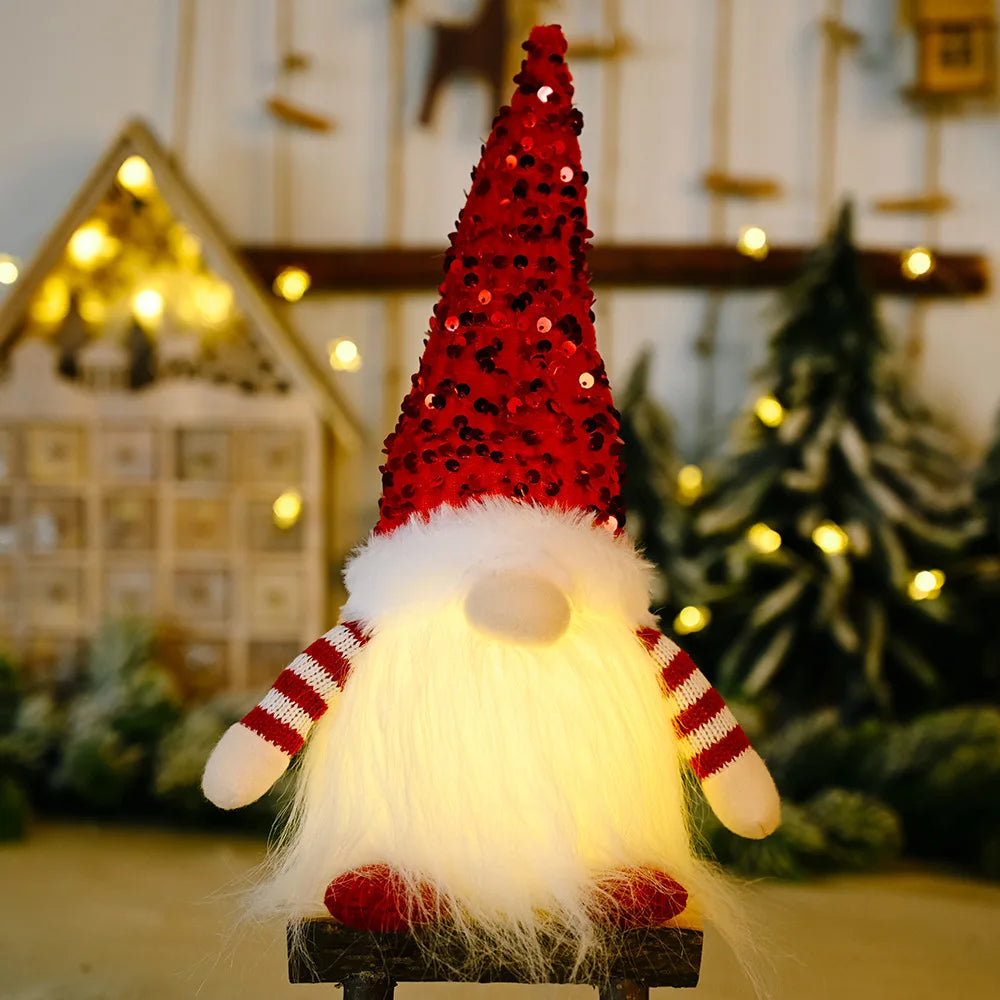 LED Christmas Gnome – Glowing Faceless Doll Decoration 30cm