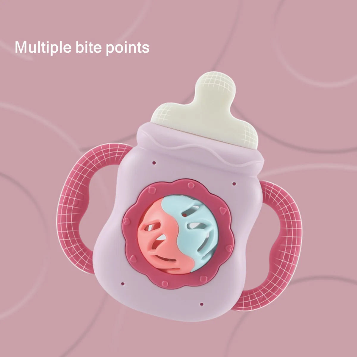 Baby Bottle Rattle Teether – Soft Handheld Toy for Newborns (BPA-Free, Bite-Safe)