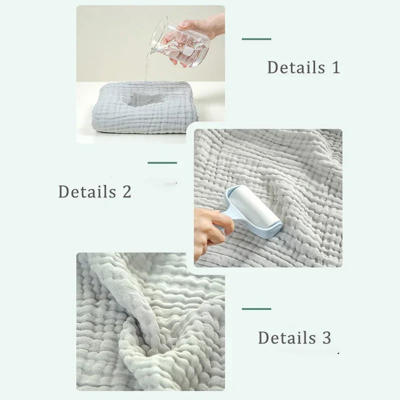 6-Layer Muslin Baby Bath Towel – 100% Cotton Swaddle & Receiving Blanket (105×105 cm)