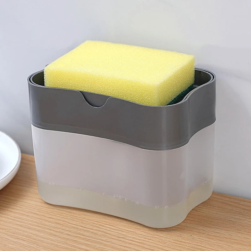 Kitchen Soap Dispenser with Sponge Holder