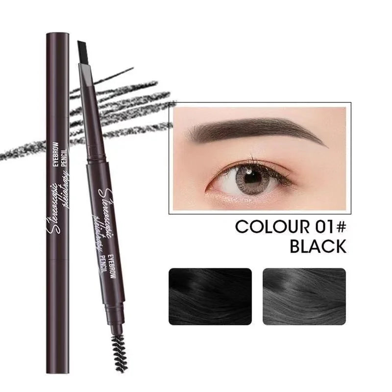 2-in-1 Waterproof Eyebrow Pencil & Brush – Long-Lasting, Smudge-Proof, & Natural Finish