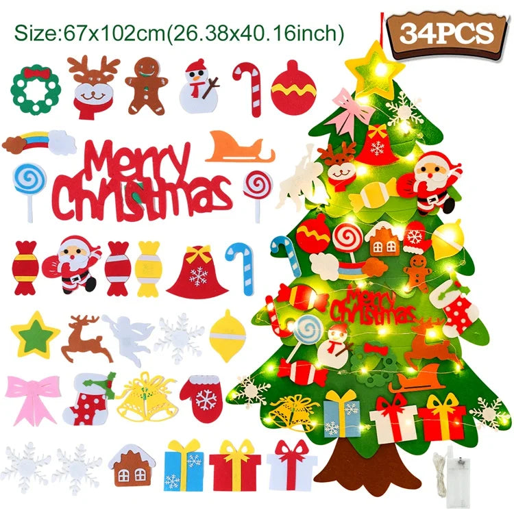 Felt Christmas Tree for Kids – DIY Wall Decoration with Ornaments 2026