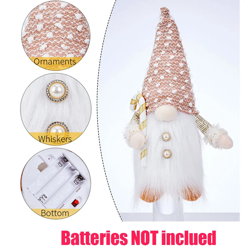 LED Christmas Gnome – Glowing Faceless Doll Decoration 30cm