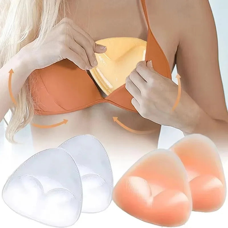 2PCS Silicone Push Up Bra Inserts – Breast Pads & Nipple Covers for Swimsuit & Bikini