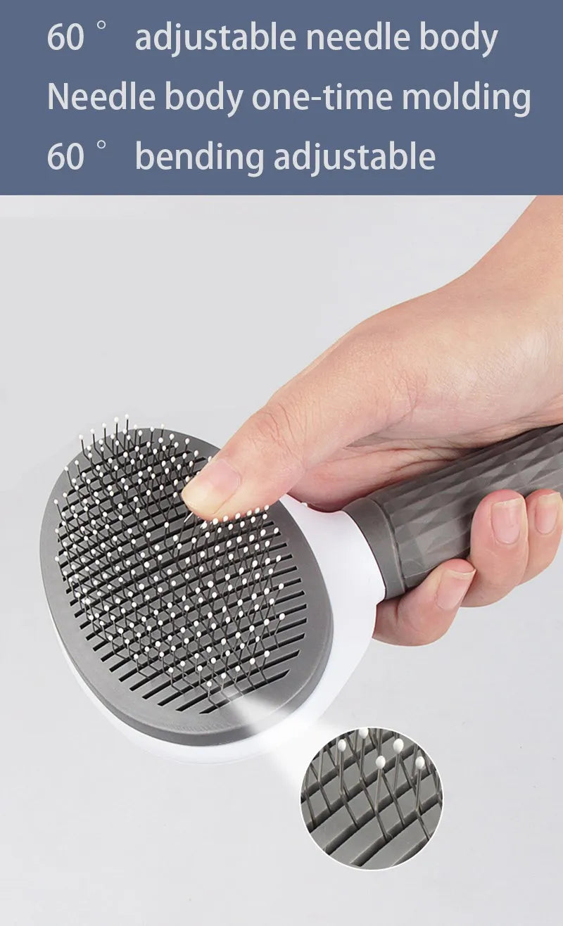 Self-Cleaning Pet Grooming Brush – Slicker Deshedding Comb for Dogs & Cats (Removes Hair, Knots & Dander)