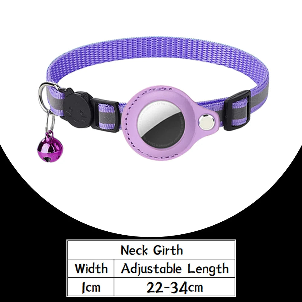AirTag Cat Collar – Reflective Breakaway Safety Collar with Bell & Holder for Cats & Kittens