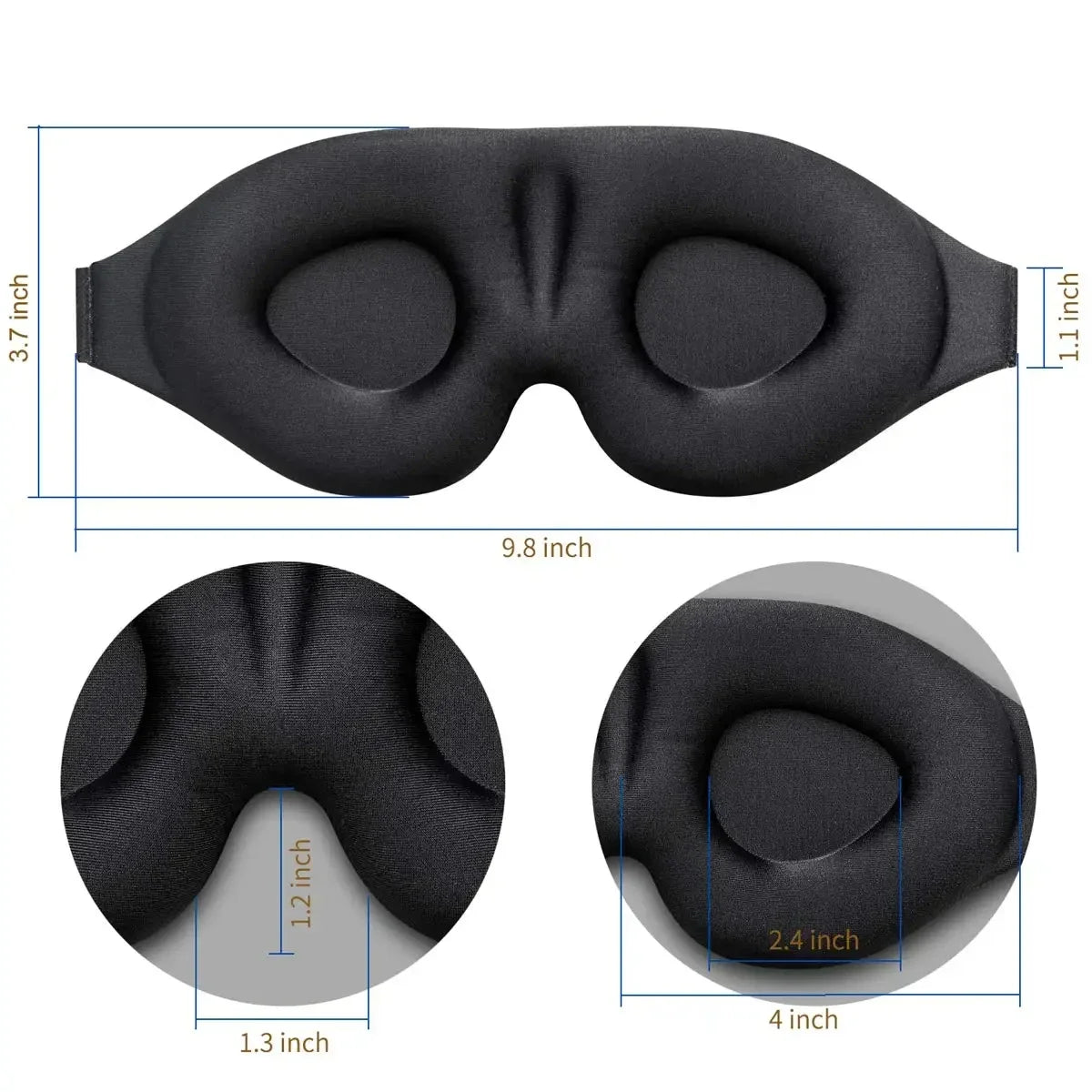 3D Blindfold Sleep Mask – Deep Sleep, Zero Pressure for Men and Women
