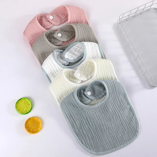 Baby Drool Bib – Soft Cotton Feeding Bib for Newborns & Toddlers (Unisex, Solid Color)