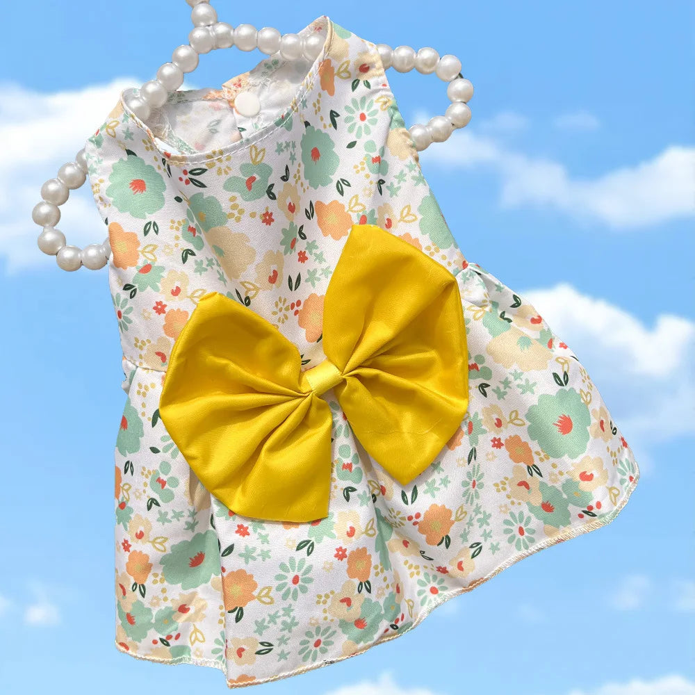 Cute Summer Dog Dress – Lightweight Flower Princess Skirt for Small Dogs & Cats