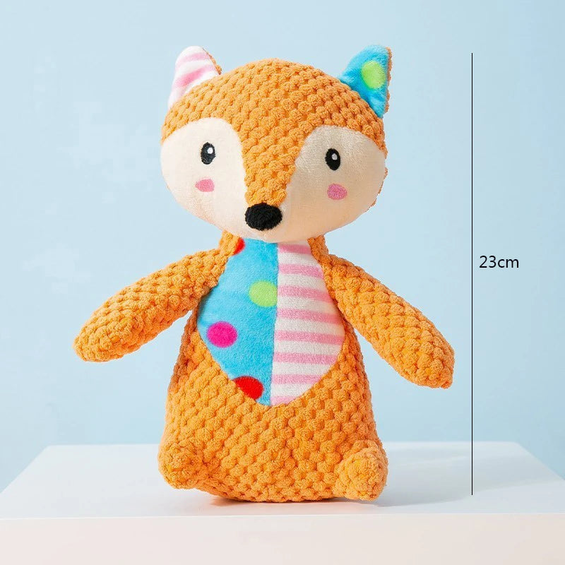 Squeaky Plush Dog Toy – Bite-Resistant, Interactive Chew Toy for Pets (Soft Fleece Animal Design)