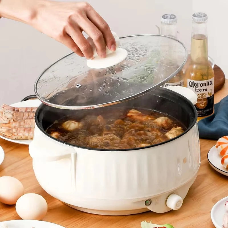 Mini Multi-Function Electric Cooker with Hot Pot & Steamer – Non-Stick 220V Portable Cooker for 1–2 People