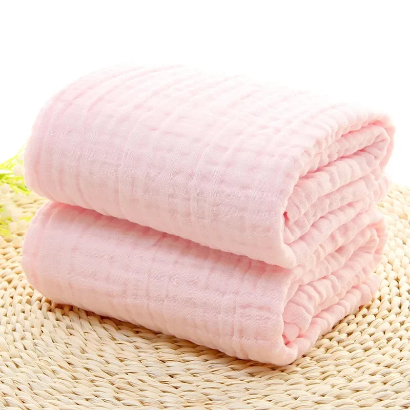 6-Layer Muslin Baby Bath Towel – 100% Cotton Swaddle & Receiving Blanket (105×105 cm)