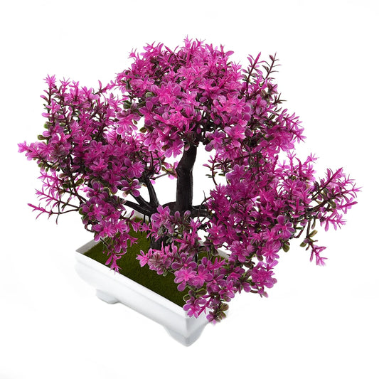 1pc Artificial Plants Bonsai Small Tree Pot Fake Plant Flowers Potted Ornaments For Garden Decor Home Room Table Decor