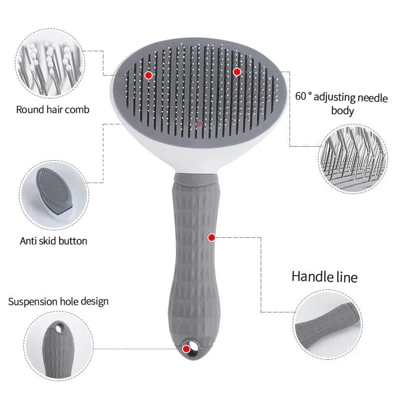 Self-Cleaning Pet Grooming Brush – Slicker Deshedding Comb for Dogs & Cats (Removes Hair, Knots & Dander)