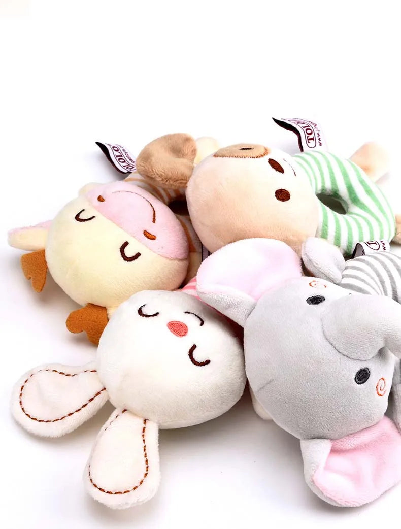 Soft Plush Animal Baby Rattle – Handheld Ring Toy for Newborns & Infants (0-24 Months)
