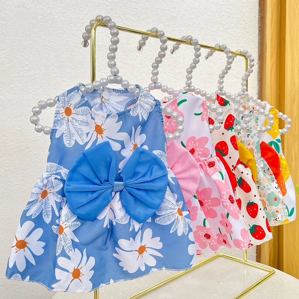 Cute Summer Dog Dress – Lightweight Flower Princess Skirt for Small Dogs & Cats
