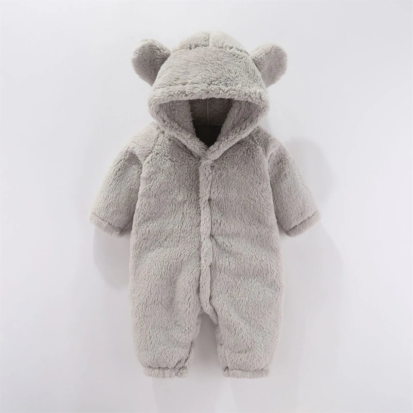 Baby Snowsuit Romper – Warm Fleece Hooded Jumpsuit for Newborn Boys & Girls (0-12M)