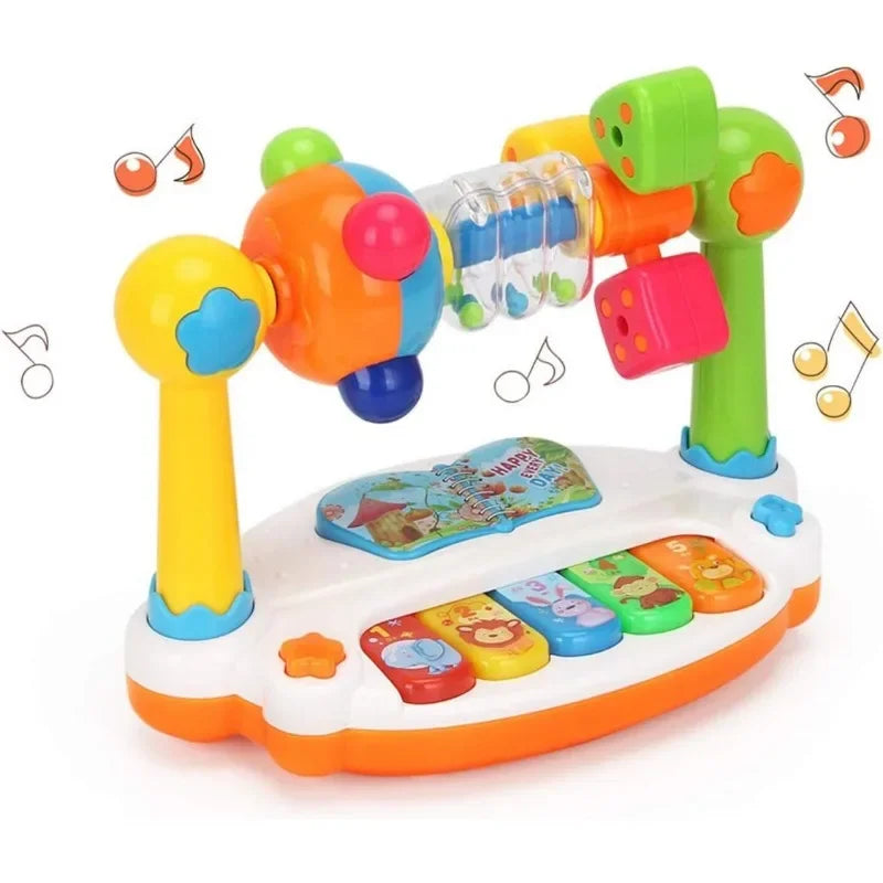 Toddler Musical Piano Toy – Rotating Keyboard with Lights and Sounds for Early Learning