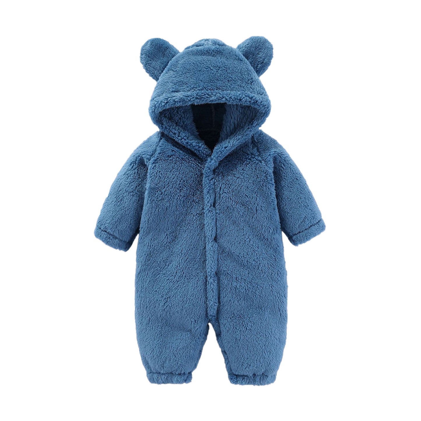 Baby Snowsuit Romper – Warm Fleece Hooded Jumpsuit for Newborn Boys & Girls (0-12M)