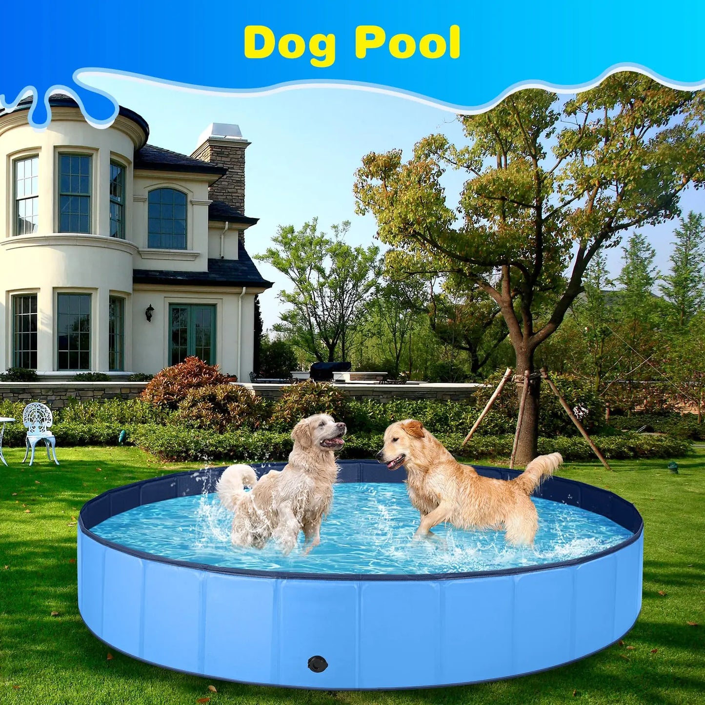 Foldable Dog Bath Pool – Collapsible Pet Swimming & Wading Tub for Small to Large Dogs & Cats