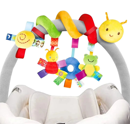 Spiral Crib & Stroller Hanging Toy – Soft Plush Rattle for Newborns | Baby Mobile for Car Seat, Pram, or Cot