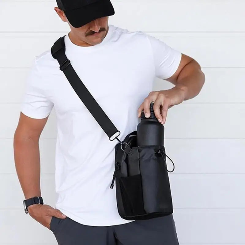 Magnetic Portable Gym Crossbody Water Bottle Carrier