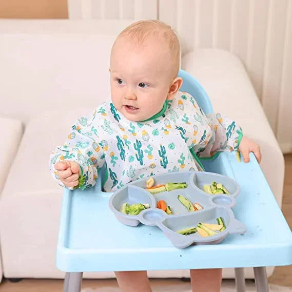 Baby Bib with Sleeves – Waterproof Feeding Bib for Toddlers (BPA-Free, 6M–6Y)