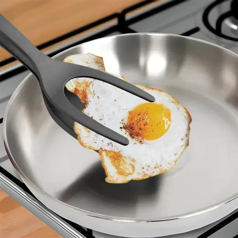 2-in-1 Spatula Tongs – Flip Tongs for Eggs, Pancakes, Steak & Kitchen Cooking