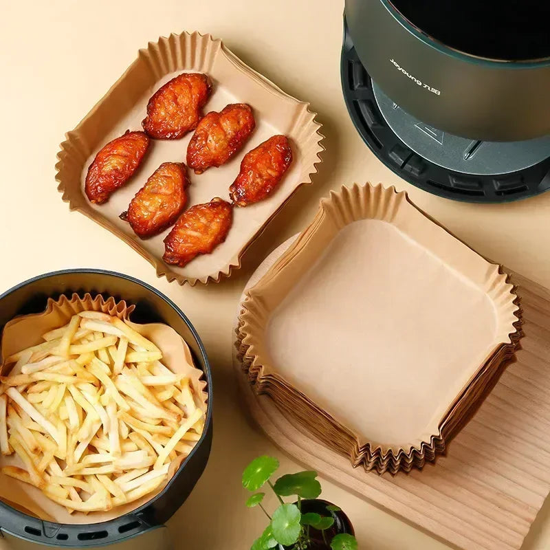 Disposable Air Fryer Paper Liners – Non-Stick, Oil-Absorbing Baking Sheets