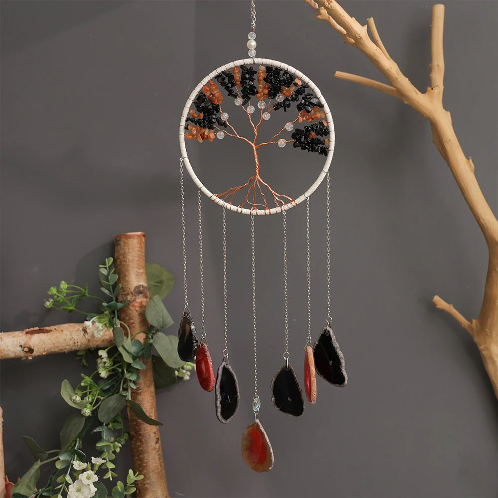 Crystal Sun & Moon Wind Chime – Rainbow Dream Catcher Hanging for Home & Garden Decor