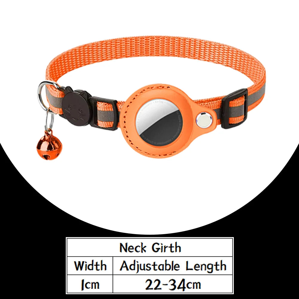 AirTag Cat Collar – Reflective Breakaway Safety Collar with Bell & Holder for Cats & Kittens