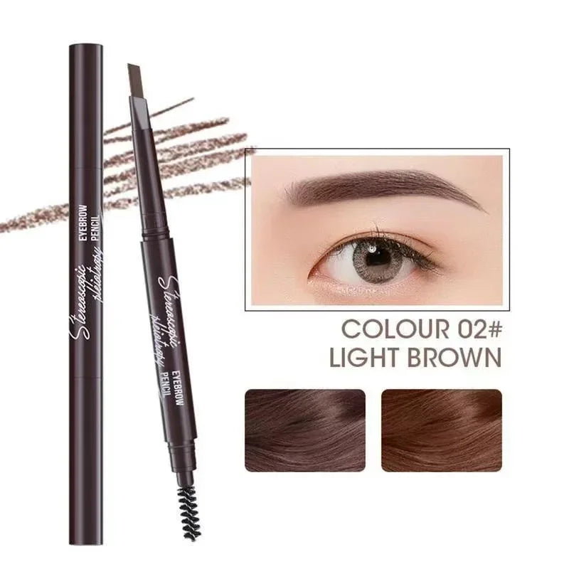 2-in-1 Waterproof Eyebrow Pencil & Brush – Long-Lasting, Smudge-Proof, & Natural Finish