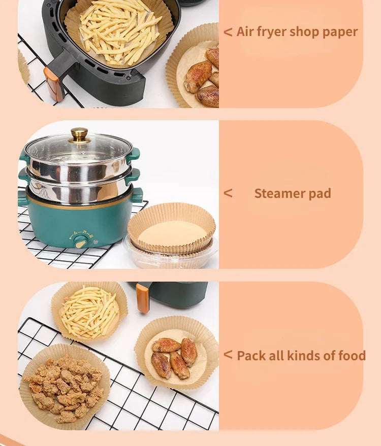 Disposable Air Fryer Paper Liners – Non-Stick, Oil-Absorbing Baking Sheets