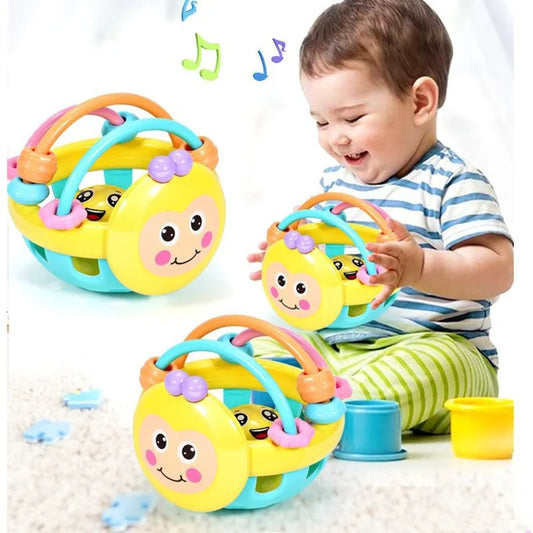 Baby Soft Silicone Teething Rattle Ball – Sensory Grasping Toy for Newborns & Toddlers