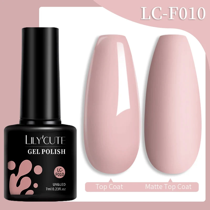 LILYCUTE Gel Nail Polish Set – 7ml Colorful UV Gel Varnish for Manicure | Long-Lasting Semi-Permanent Soak Off Nail Art Base & Top Coat