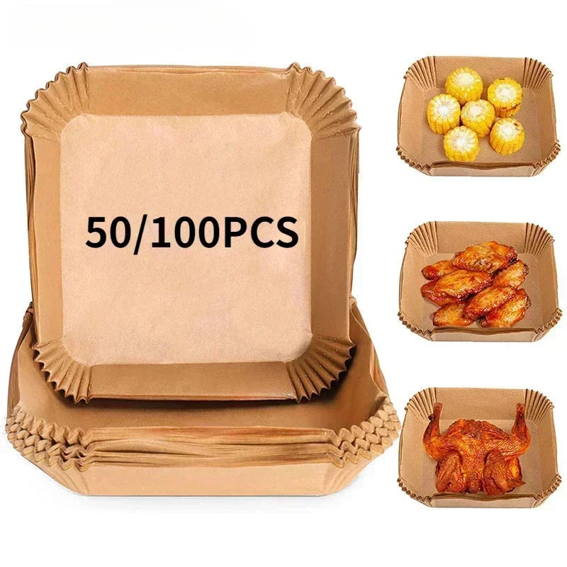Disposable Air Fryer Paper Liners – Non-Stick, Oil-Absorbing Baking Sheets