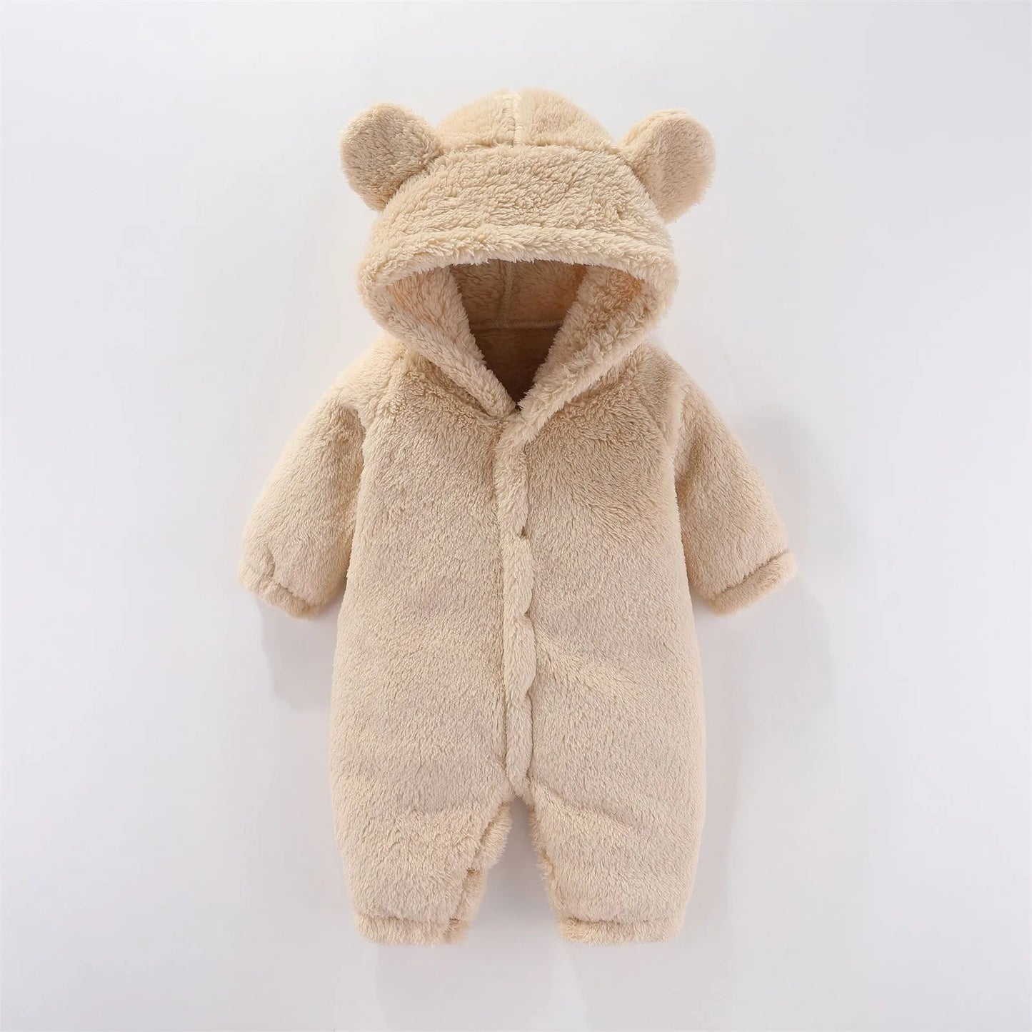 Baby Snowsuit Romper – Warm Fleece Hooded Jumpsuit for Newborn Boys & Girls (0-12M)